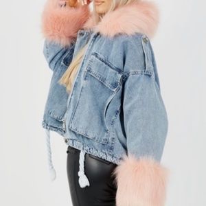 Fur jean jacket